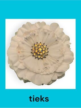Tieks White Flower with Iridescent Crystal Center
